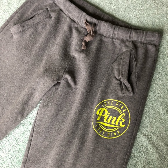 PINK Victoria's Secret Pants - PINK VS Gray/Neon Green Boyfriend Pants